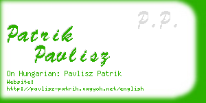 patrik pavlisz business card
